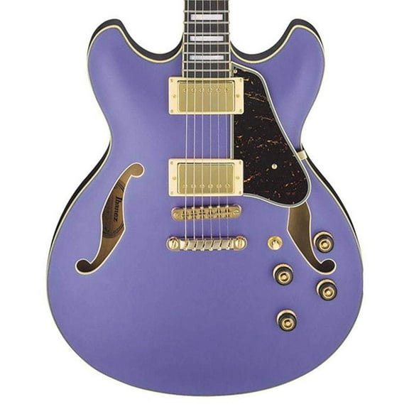 Ibanez AS Artcore AS73G Semi-Hollow Double Cutaway Electric Guitar, Bound Rosewood Fretboard, Metallic Purple Flat