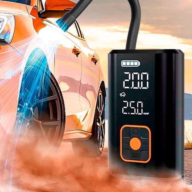 Bomba de inflado inalámbrica con pantalla digital inteligente para coche, bomba de alta potencia, portátil, para inflar neumáticos de coche.