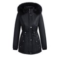 thumbnail image 4 of VEKDONE Womens Parka Coat Winter Thicken Puffer Jacket with Faux Fur Hood Long Sleeve Zip Up Detachable Hooded Jackets Thermal Outerwear with Pockets, 4 of 4