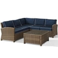 thumbnail image 1 of Afuera Living Ensemble Sectionnel Moderne de Patio en Osier 4 Pcs, Brun et Marine, 1 of 10
