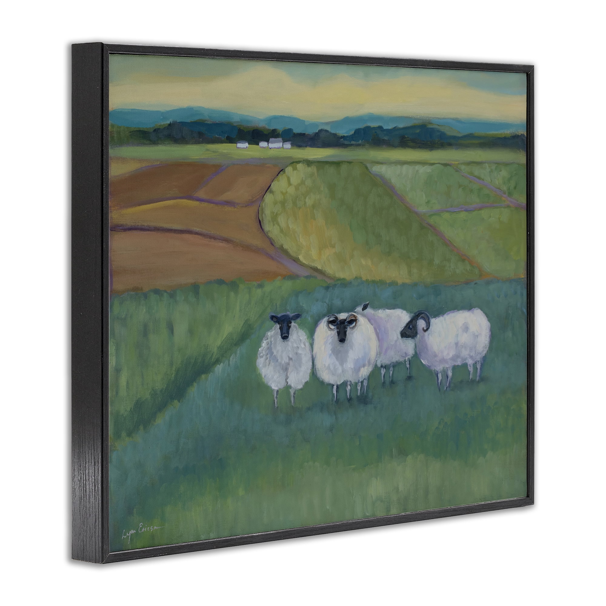Stupell Industries Sheep Herd Meetup Black Framed Giclee Art, design by Lynn Ericson Fine Art