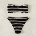 thumbnail image 6 of Afdoent Womens Bikini Sets Womens Stripe Printed Beach New Strapless Split Triangle Bikini Swimsuit Bathing Suit 2026 Summer Vacation Outfits, 6 of 7