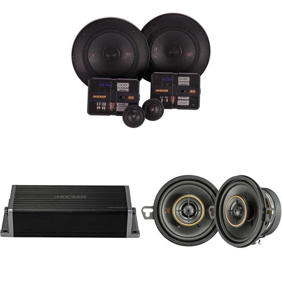 Kicker 47KEY2004 4-Channel DSP Smart Amp w/ 51KSS 5.25" & 3.5" Audio Upgrade Bundle