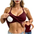 thumbnail image 2 of DDAPJ pyju Womens Padded Halter Tops Built in Bra Backless Tank Top Going Out Y2k Trendy Camisole Crop Tops Wine S, 2 of 8