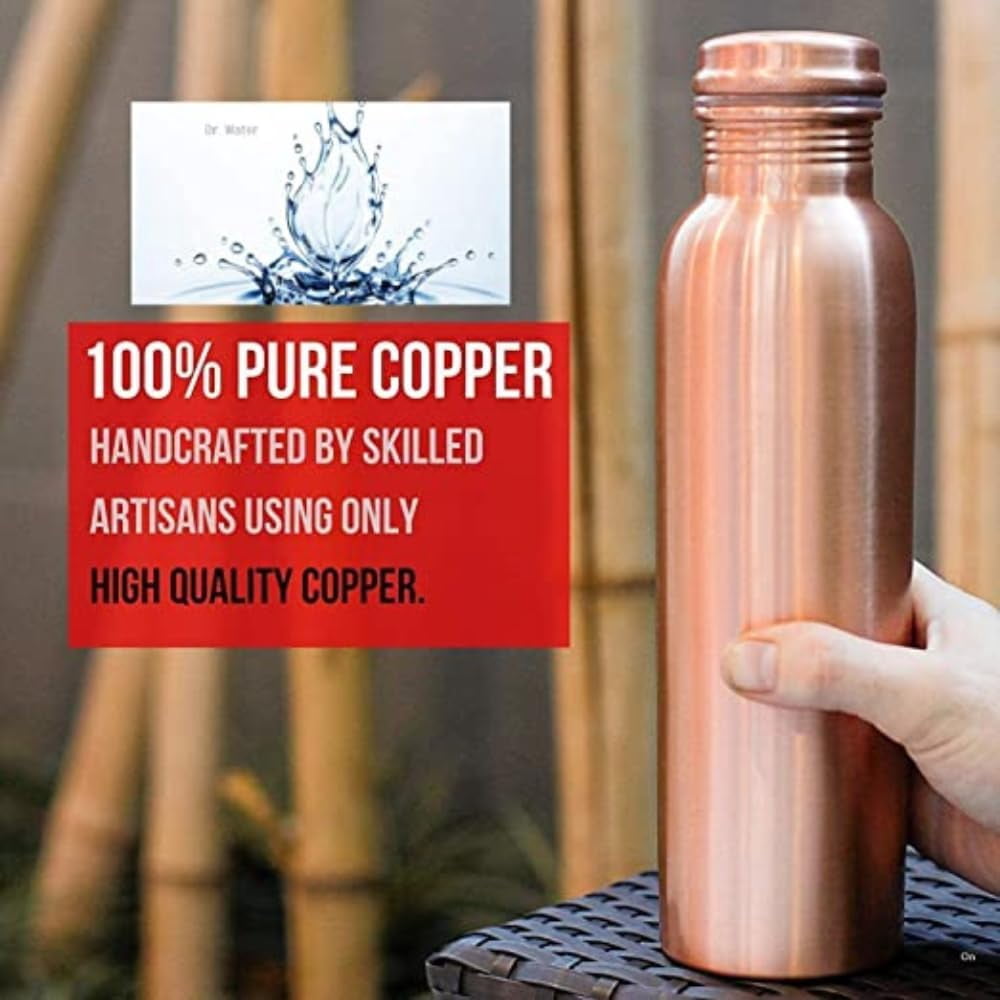 Pure Copper Bottle With Leak Proof Contains Ayurveda Health Benefits For Drinking Water Bottle 1000 Ml