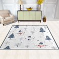 thumbnail image 2 of Yayeee Area Rugs for Living Room 6.7'x4.8' Non Slip Washable Bedroom Floor Carpet, Blue Cartoon Snowmen, 2 of 5