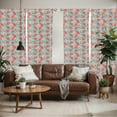 thumbnail image 2 of Ambesonne Hibiscus Window Curtains, Tropic Flowers and Bubbles, Each 28" W x 63" L, Teal Coral, 2 of 5