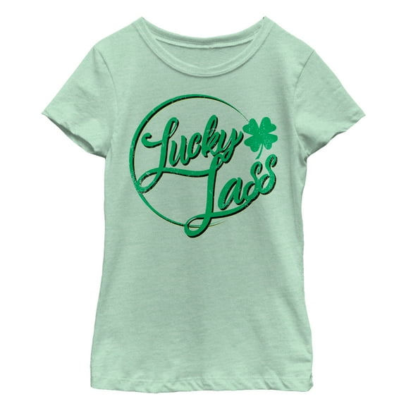 Girl's Lost Gods St. Patrick's Day Lucky Clover Lassy Circle Graphic Tee Mint X Large
