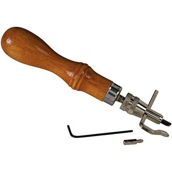 Craftool Pro Stitching Groover Set 88081-00, Blade is on the same axis as the handle, providing better control By Tandy Leather