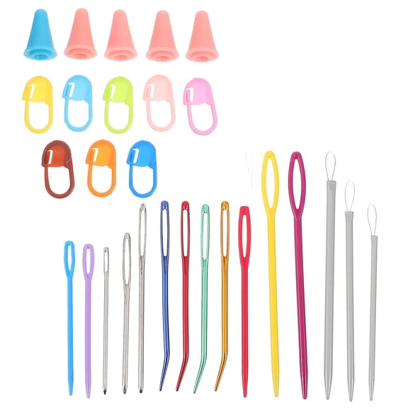 ROSENICE 1 Set Sewing U-Shaped Needle For Knitting Lovers Practical Design Multi Color Metal Silicone Plastic