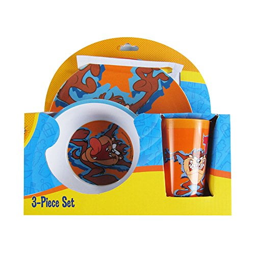 RSquared Officially Licensed Looney Tunes Melamine Dinnerware Plate Bowl Cup Set - Taz