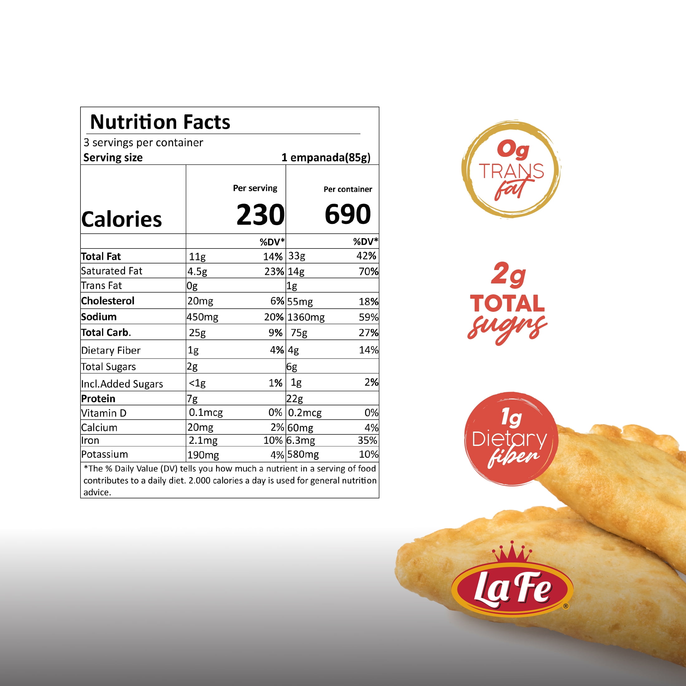 La Fe Beef Empanadas, 9 oz, 3 Count (Frozen)