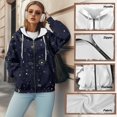 thumbnail image 6 of SCRAWLGOD Galaxy Women's Zip Up Hoodie Oversized Zipper Sweatshirts for Women Long Sleeve Zip Hoodies for Women Trendy Breathable Women Hooded Zip Up Jacket Size XS for Biking, 6 of 7