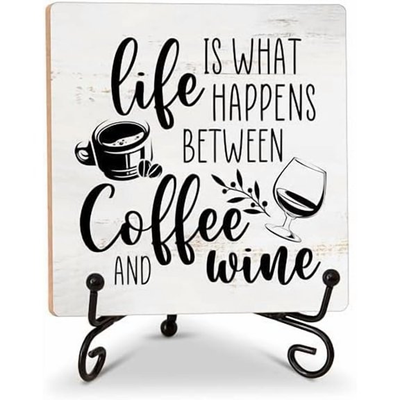 Coffee And Wine Bar Sign Desk Decor Life Is What Happens Between Coffee And Wine Sign Gifts For Coffee Wine Lovers Rustic Tabletop Sign For Wine Bar Cafe Coffee Bar Wood Sign 10X10 Inch