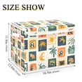 thumbnail image 5 of Yayeee Collapsible Cube Storage Bin with Lid Fabric Closet Decorative Basket with Handles, Beige Playful Stamp, 5 of 7