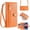 Orange, variant on SaniMore for iPhone 14 Plus Case, with Kickstand [Shoulder & Wrist Strap] Flip Zipper Wallet Cash & Card Slots PU Leather TPU Interior Full Body Protection for iPhone 14 Plus, Black