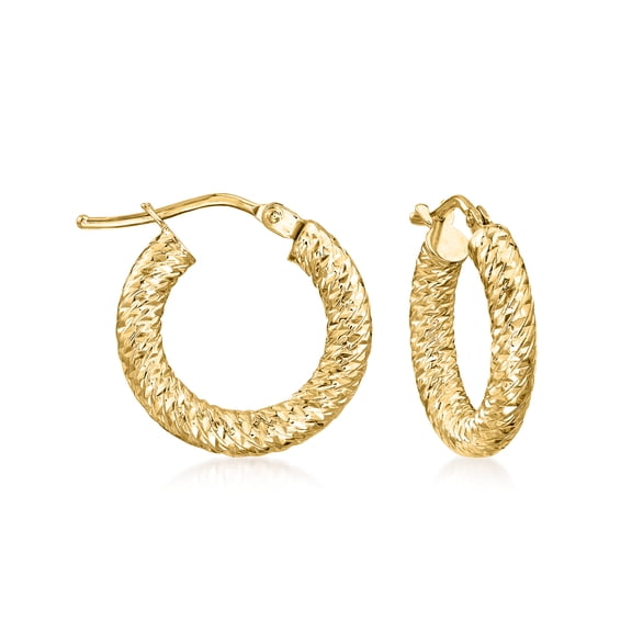 Ross-Simons Italian 14kt Yellow Gold Diamond-Cut Hoop Earrings, Women's, Adult