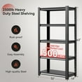 thumbnail image 5 of Welfiya 5-Tier Garage Shelving,32"W Storage Shelves,2500LBS Heavy Duty Shelving, Adjustable Metal Shelving Units for Storage Rack for Shed Warehouse Basement, Black,32"W x 16"D x 63"H, 5 of 8
