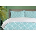 thumbnail image 4 of Ambesonne Oriental Duvet Cover Sets, Lacy Flowers in Diamond, 2-Queen, Pale Blue and White, 4 of 7