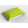 thumbnail image 2 of Ambesonne Retro Pillow Sham, Lime Vintage Polka Dots, 36" X 20", Lime Green and White, 2 of 2