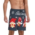 thumbnail image 2 of Kdxio Three Cute Christmas Gnomes Print Mens Sleep Shorts Bottoms Soft Comfy Pajama Wear Pants with Drawstring Pockets, 2 of 7