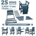 thumbnail image 4 of Outdoor Recycled Poly Adirondack Barstools with Connecting Tray, Tall Adirondack Chairs Bar Chairs for Deck, Balcony, Backyard, Patio Bar Stool Chair with High Back Weather Resistant Set of 2, 4 of 7