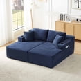 thumbnail image 5 of Muumblus 133" Modular Sectional Sofa with 2 Chaise Lounge, U-Shaped Oversized Boneless Cloud Couch, Blue Corduroy Sleeper Sofa for Living Room, 5 of 5