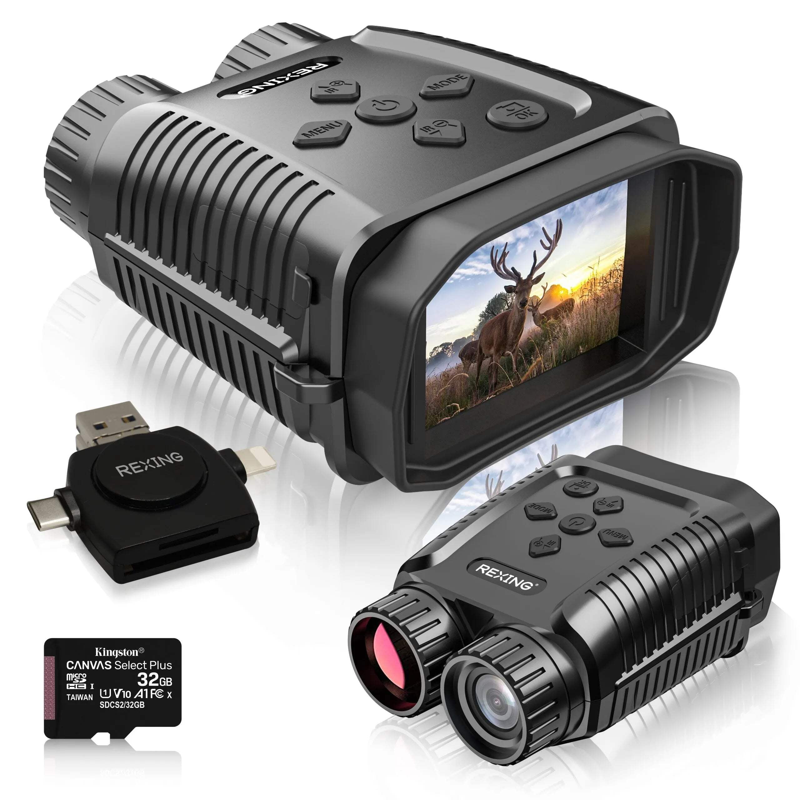 FETERVIC 4K Night Vision Goggles, 5x Zoom, Video Recording, IP65