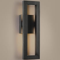 LamQee Modern LED Wall Sconces, Rectangle Black Porch Wall Lights Exterior Wall Sconce, Indoor Wall Mount Light Wall Lantern for Living Room Bedroom Hallway Warm White 3000K