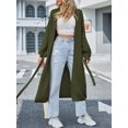 thumbnail image 3 of KelaJuan Women Knit Cardigan Long Sleeve Open Front Solid Fall Jacket Sweater with Belt for Casual Daily, 3 of 6