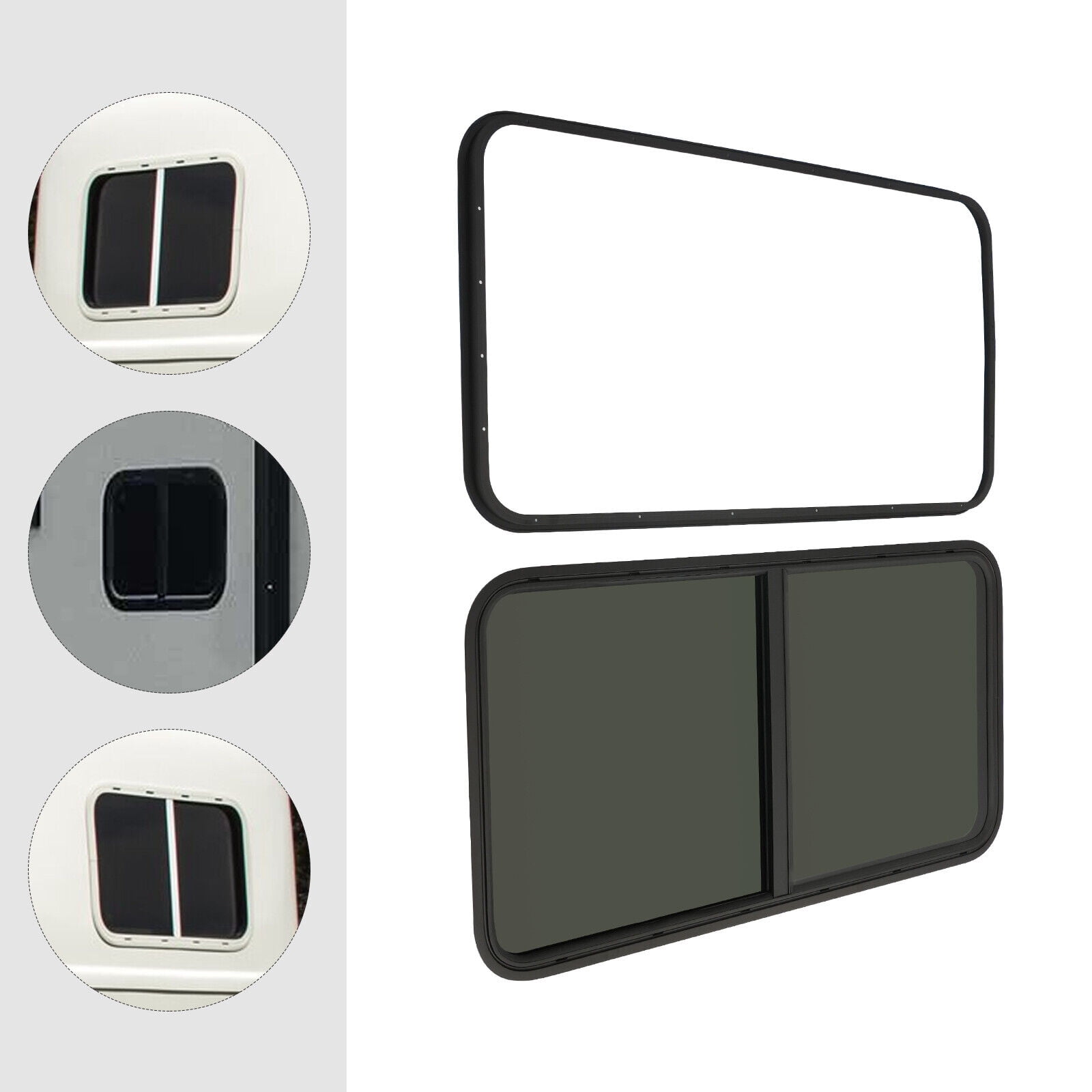 SHZICMY Black Horizontal Sliding Window RV Trailer Window Set with
