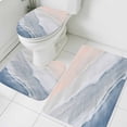 thumbnail image 3 of Navy Blue Coastal Wave Bath Mat 3 Piece Bathroom Rug Set, Summer Modern Ocean Beach Non Slip Bath Rug Contour Mat and Toilet Lid Cover, Absorbent Shower Mats Soft Bath Rugs and Mats Sets, 3 of 8
