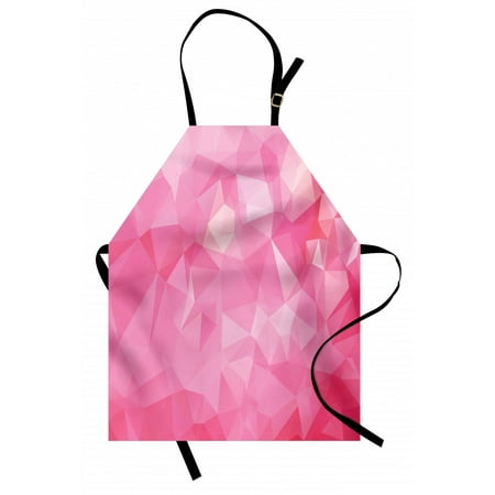 

Pink Apron Abstract Polygonal Design with Fractal Look and Triangles in Pink Shades Unisex Kitchen Bib with Adjustable Neck for Cooking Gardening Adult Size Pale Pink and Hot Pink by Ambesonne