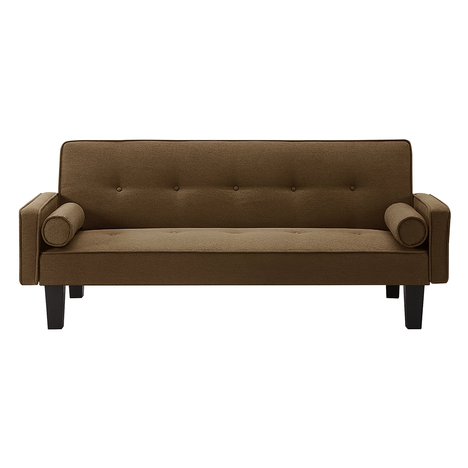 Kadyn Futon Sofa Bed Modern Convertible Sofa Bed, Love Seat Couch Linen Fabric Sleeper Sofas with 2 Pillows, Sofa Bed with Adjustable Backrest, Brown Kadyn Futon Sofa Bed Modern Convertible Sofa Bed, Love Seat Couch Linen Fabric Sleeper Sofas with 2 Pillows, Sofa Bed with Adjustable Backrest, Brown