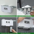 thumbnail image 3 of Soporte para cepillo de dientes, dispensador de pasta de dientes automático montado en la pared, soporte para cepillo de dientes con 2 exprimidores de pasta de dientes y 4 tazas magnéticas con 5 ranur Afortunado Sencillez, 3 of 5