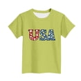thumbnail image 7 of MKOSPLRT Comfortable Kids Patriotic Shirt, 4th of July American Flag Print Crew Neck Short Sleeve T-Shirt Mint Green 9-10 Years, 7 of 7