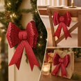 thumbnail image 2 of Red Sequin Christmas Bow, Large Metallic Glitter Decoration in 4 Sizes for Wreath, Tree, Garland, Door, Gift Box and Holiday Decor, 2 of 6