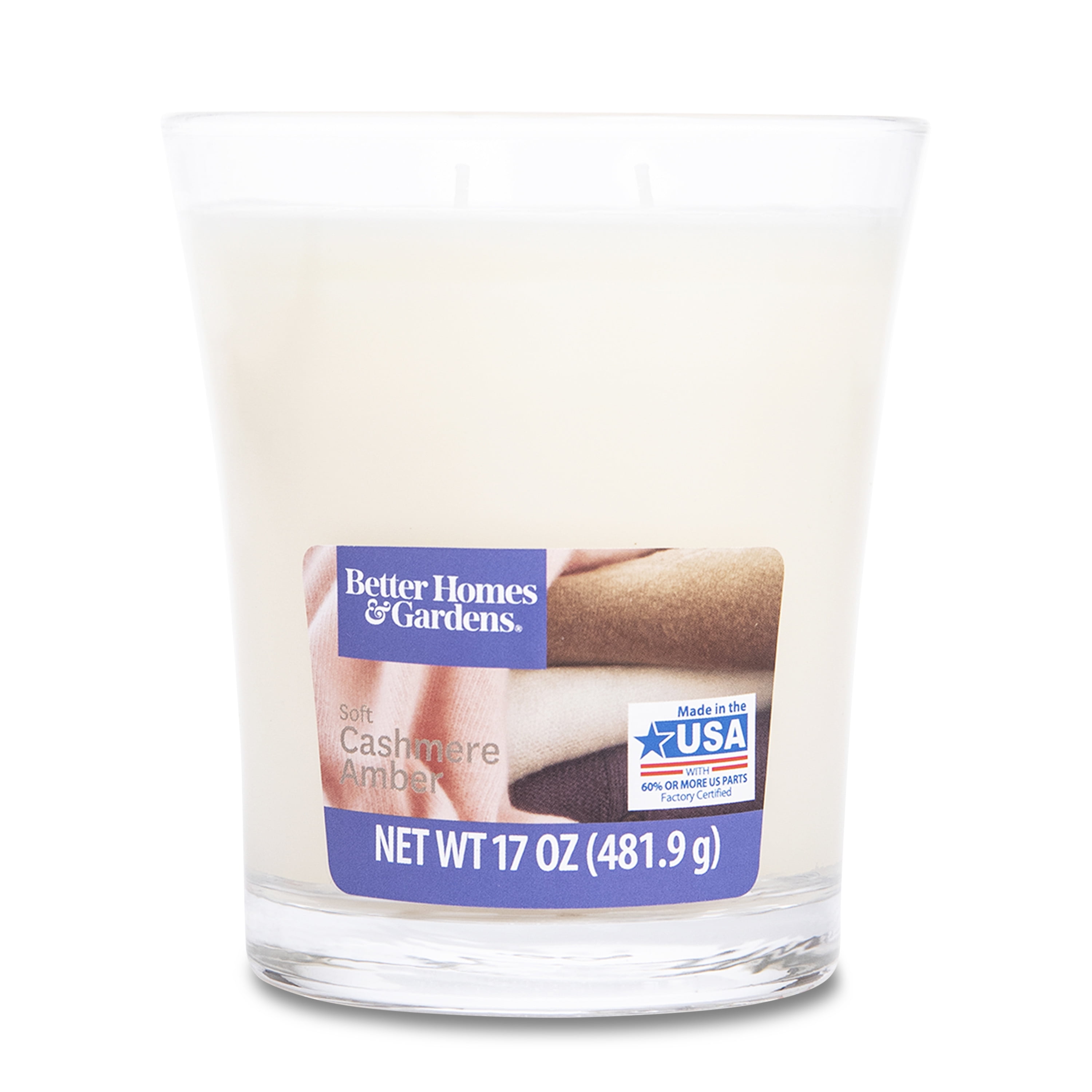 Better Homes & Gardens 17oz Soft Cashmere Amber Scented 2-wick Jar Candle