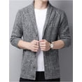 thumbnail image 2 of Kukuzhu Men's Casual Shawl Collar Button Down Cabel Knit Cardigan Sweater with Pockets, 2 of 5