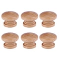 thumbnail image 1 of EeaseMX 30 tiradores redondos de madera de un solo orificio para cajón de muebles, con forma de hongo y tornillos., 1 of 7