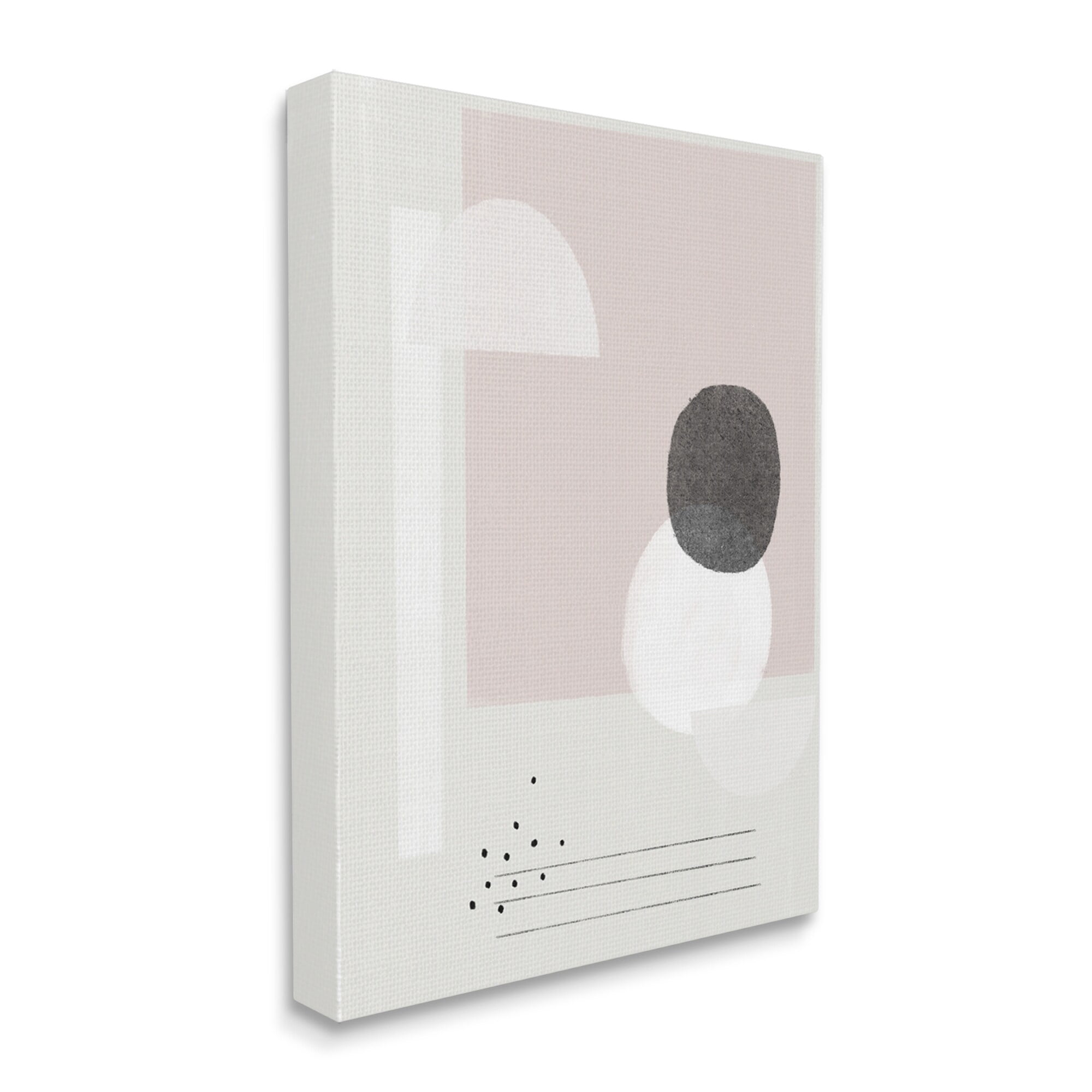 Stupell Industries Simple Abstract Boho Shapes Beige Pink Circles Canvas Wall Art, 30 x 40, Design by Leah Straatsma