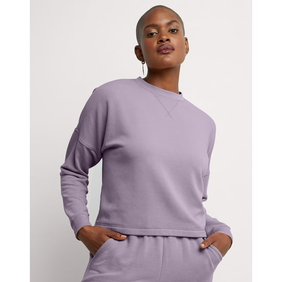 Hanes Originals Women's and Women's Plus Soft Brushed Crop Sweatshirt