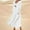 White, variant on AOOCHASLIY Miss Dress Fall Clothes Women Fashion Long Sleeve Solid Cotton Linen Round Neck Pocket Dress