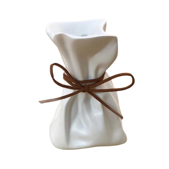 Jarrón con forma de bolsa de dinero para arreglos florales. Pequeño jarrón decorativo de resina para flores, ideal para bodas, cenas, estanterías y decoración del hogar y la oficina.