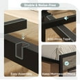 thumbnail image 5 of Bestier Queen Size Platform Bed Frame with Wood Foldable Bedside Shelves and LED Storage Headboard Charge Station, Gray, 5 of 10