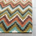 thumbnail image 3 of SAFAVIEH Cedar Brook Carthach Chevron Cotton Area Rug, Teal/Red, 9' x 12', 3 of 8