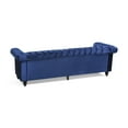 thumbnail image 6 of GDF Studio Anders Tufted Chesterfield Velvet 3 Seater Sofa, Midnight Blue and Dark Brown, 6 of 11