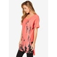 thumbnail image 3 of Roaman's Women's Plus Size Printed Slub Tunic Top, 3 of 4