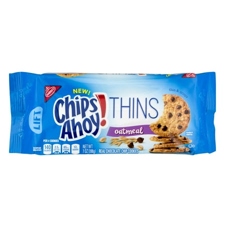 - (2 Pack) Chips Ahoy! Thins Oatmeal Cookies, 7 oz