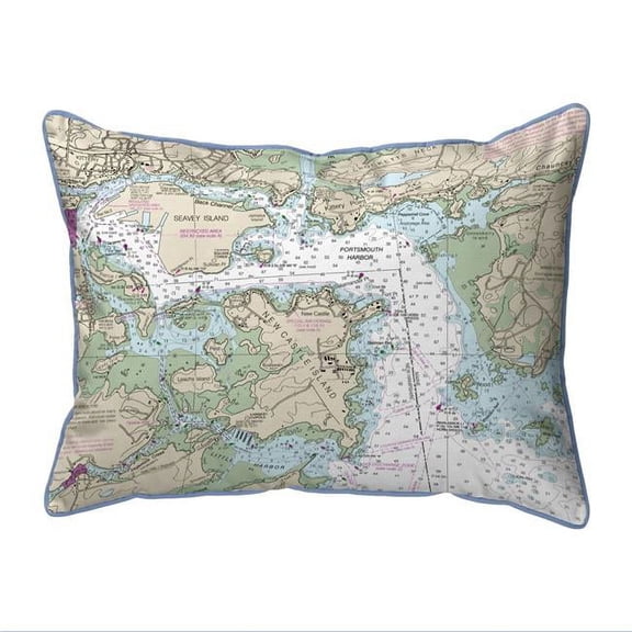 Betsy Drake ZP13283PH 20 x 24 in. Portsmouth Harbor, NH Nautical Map Extra Large Zippered Indoor & Outdoor Pillow